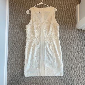 Sachin + Babi white sequin/leather dress